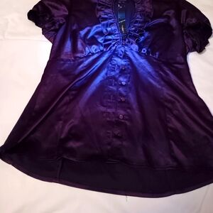 My Michelle Purple Satin like peek a boo top